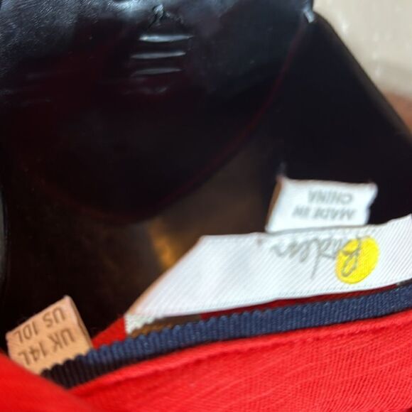 Boden Tara jersey shirt dress Cherry red button front belted 10L preppy - Picture 6 of 6